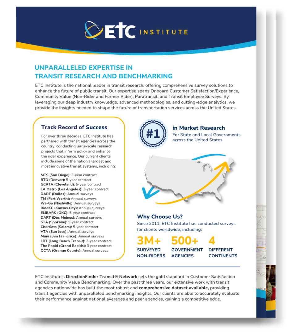 Ridership and Travel Behavior Bi-Fold